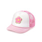 Sweet Wink Daisy Patch Trucker Hat - Pink/White