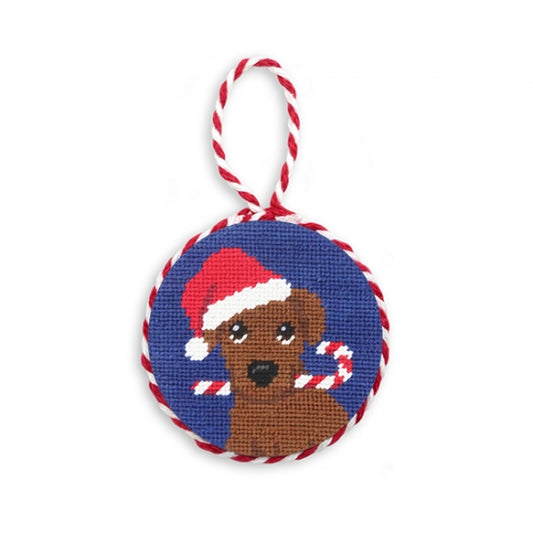 Smathers and Branson Christmas Chocolate Lab Needlepoint Ornament