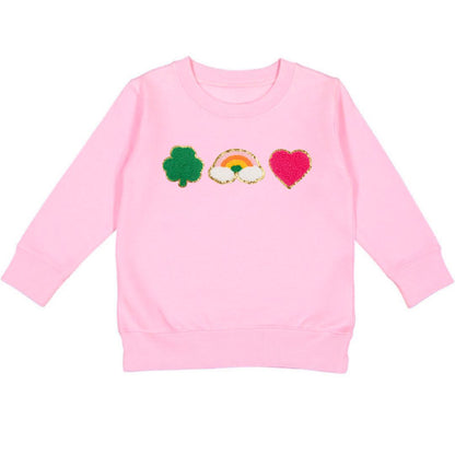 Sweet Wink Lucky Treats Patch St. Patrick's Day Sweatshirt - Pink