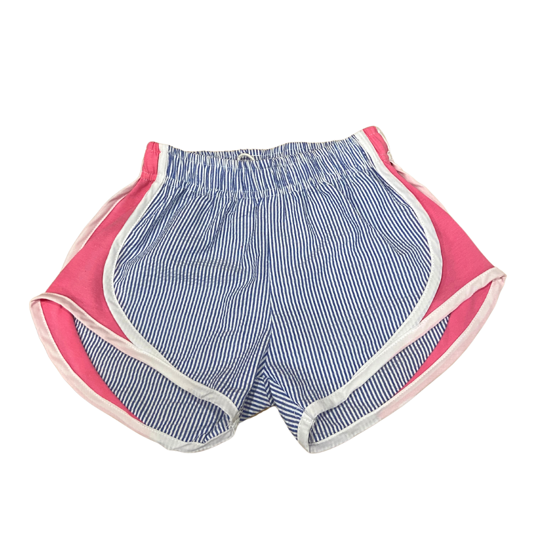 Navy Check kids athletic Shorts by Funtasia Too.