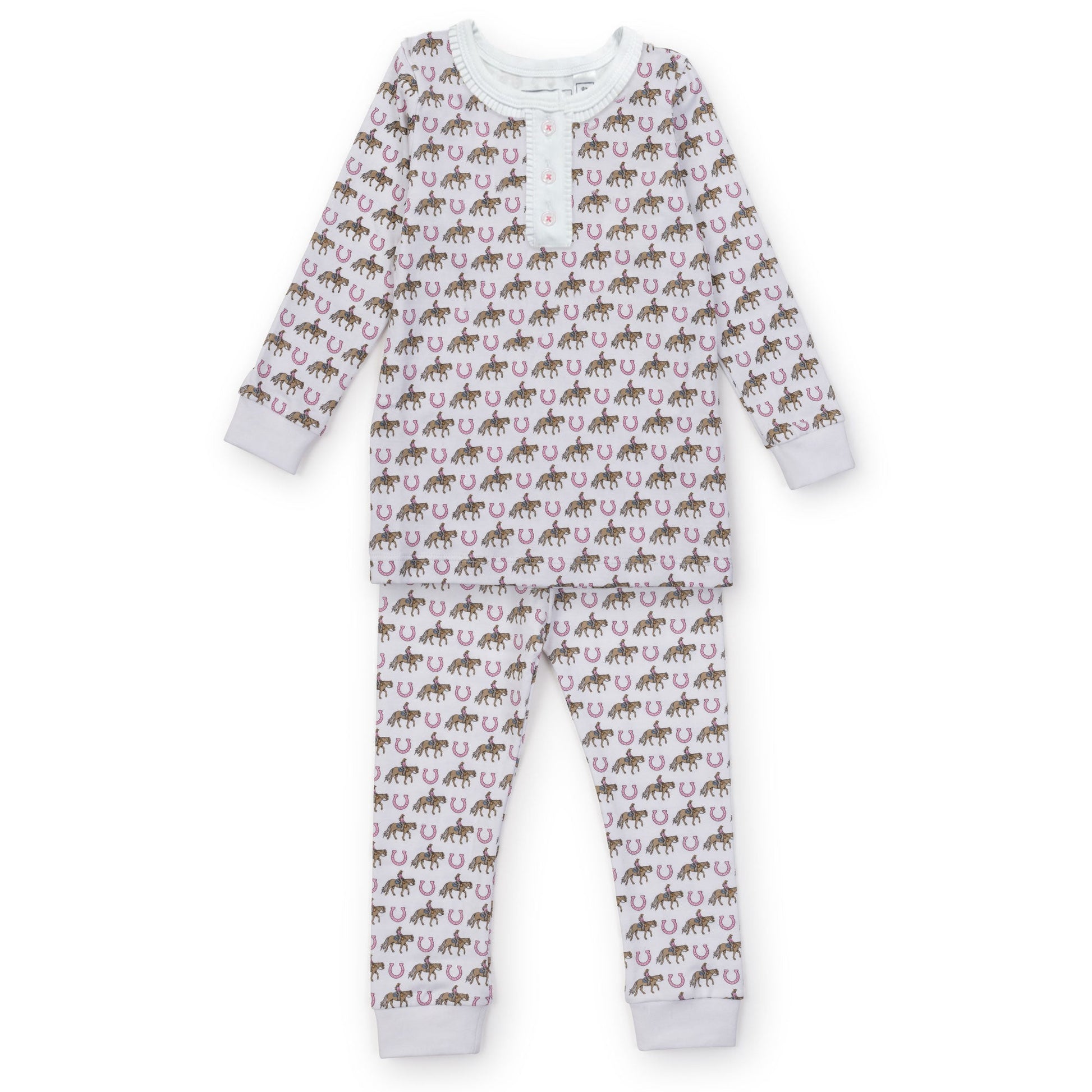 Lila and Hayes Alden Girls' Pima Cotton Pajama Pant Set - Rodeo Cowgirl