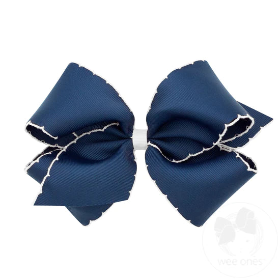 King Moonstitch Bow - Navy with White