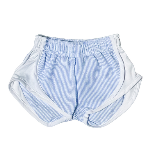 Athletic Shorts - Blue Stripe with White Sides