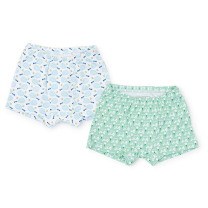 Lila and Hayes James Boys' Pima Cotton Underwear Set - Golf Putting Green/Tennis Match Blue