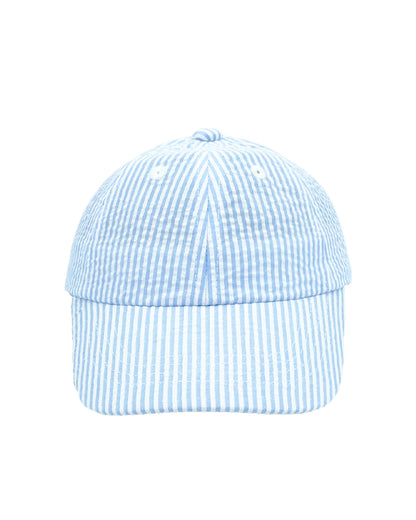 Customizable Baseball Hat in Seersucker Blue (Baby)