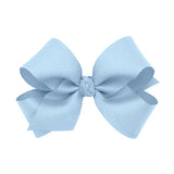 Medium Grosgrain Hair Bow with Center Knot - Millennium Blue
