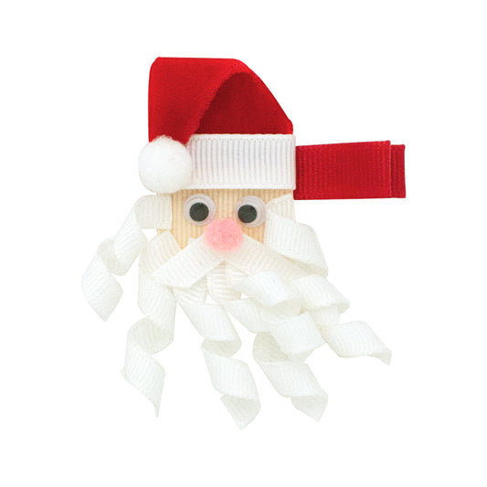 Santa Face Ribbon Hair Clip Wee Ones