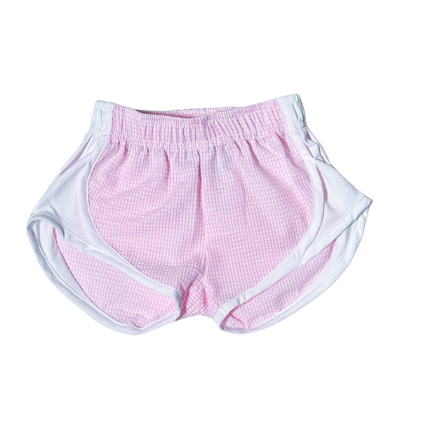 Colorworks Kids Athletic Shorts - Pink Shorts with White Colorworks Kids Athletic Shorts - Pink Shorts with White