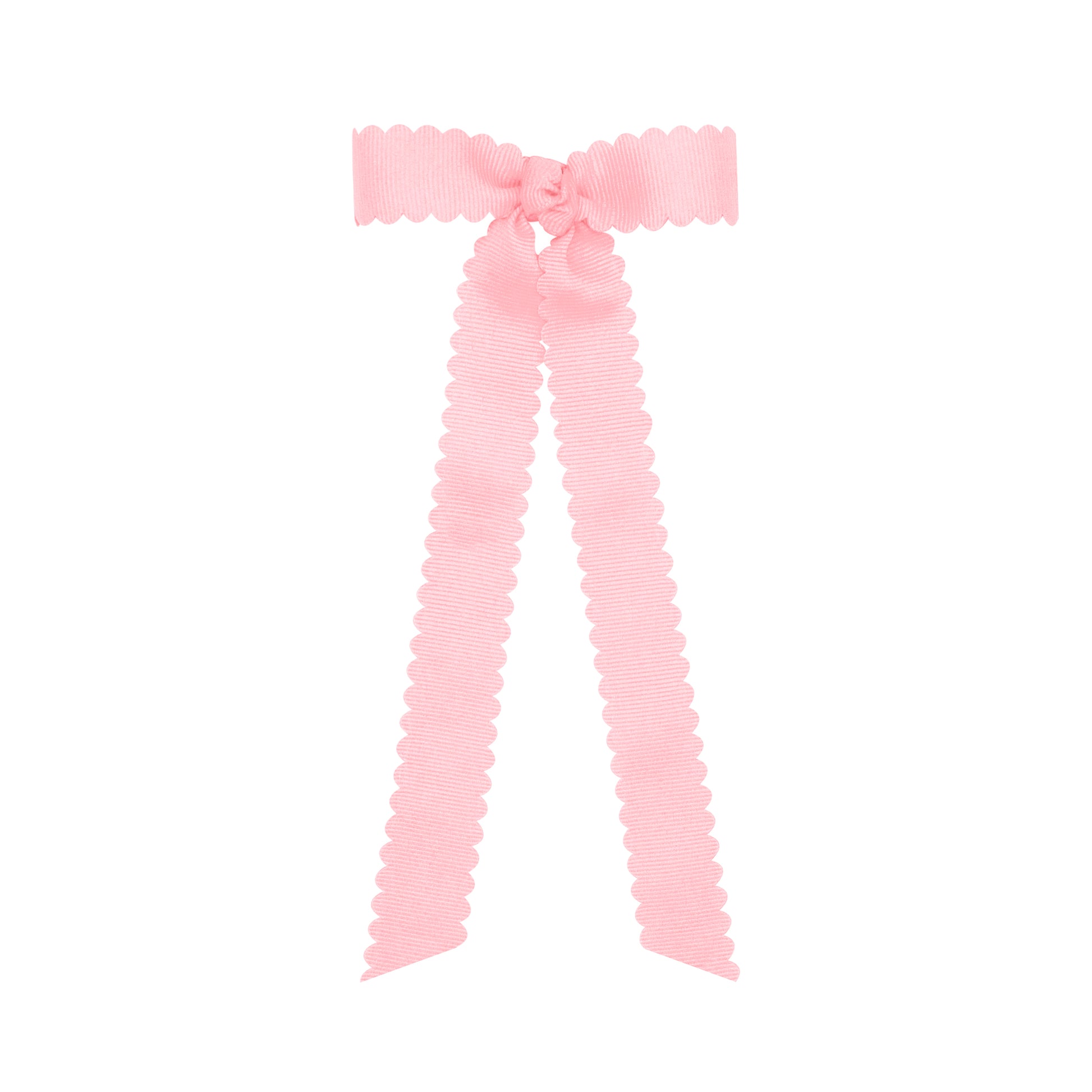 Wee Ones Scalloped Edge Grosgrain Bow Light Pink King - Bibs and