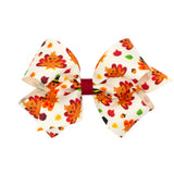 Medium Fall Harvest Print Hair Bow