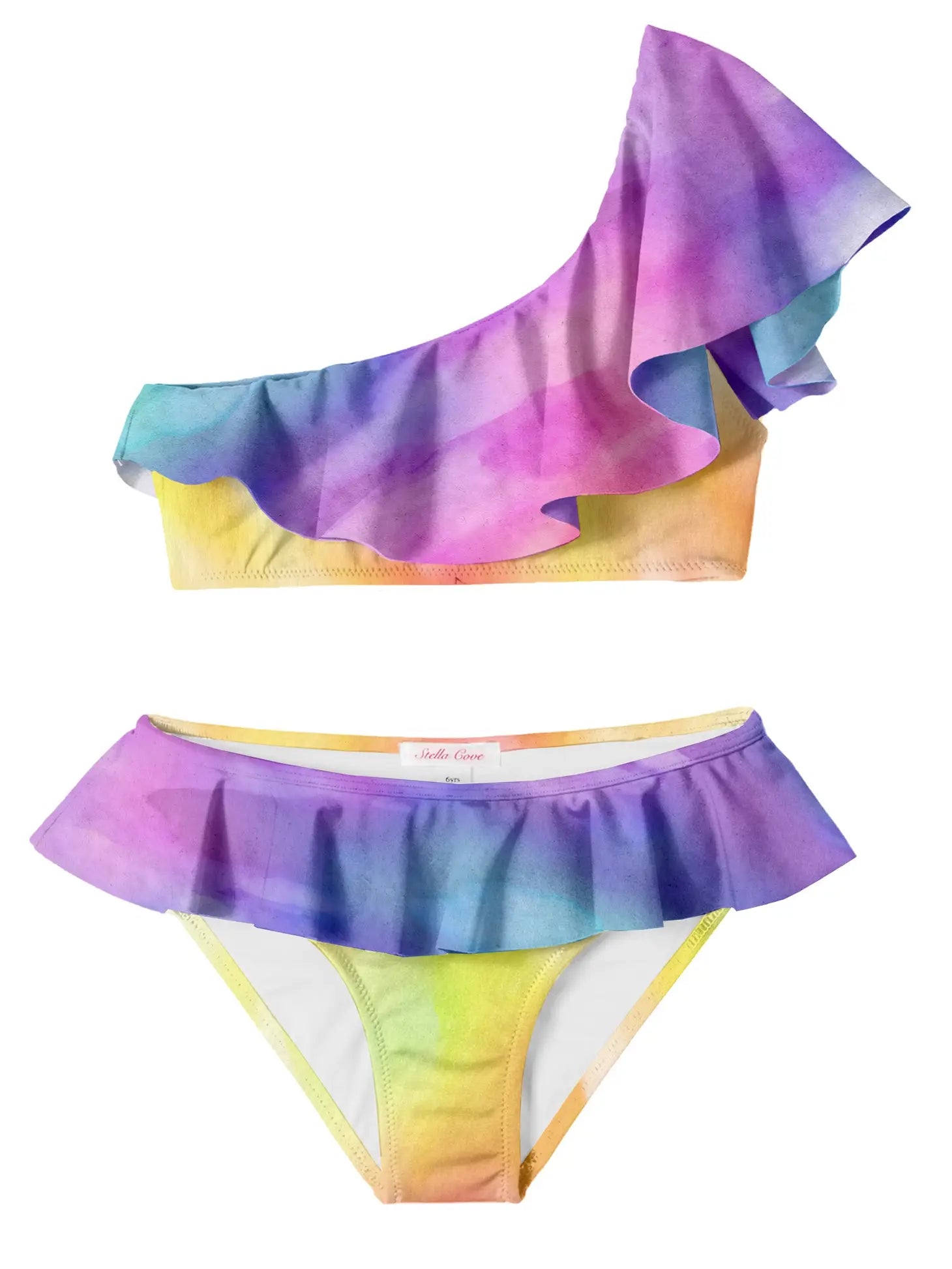 Stella Cove - Teen Girls Purple Tie-Dye Swimsuit