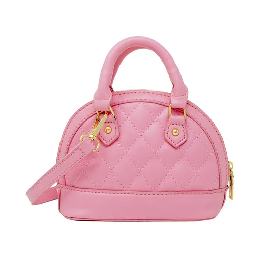 Zomi Gems Mini Quilted Moon Handbag for Kids - Pink