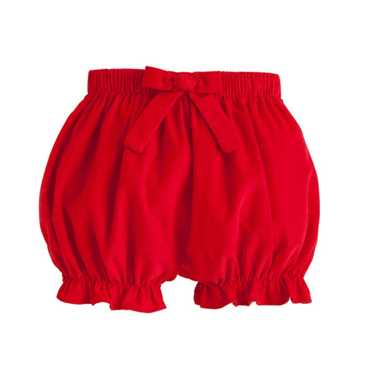 Little English Red Corduroy bow bloomers