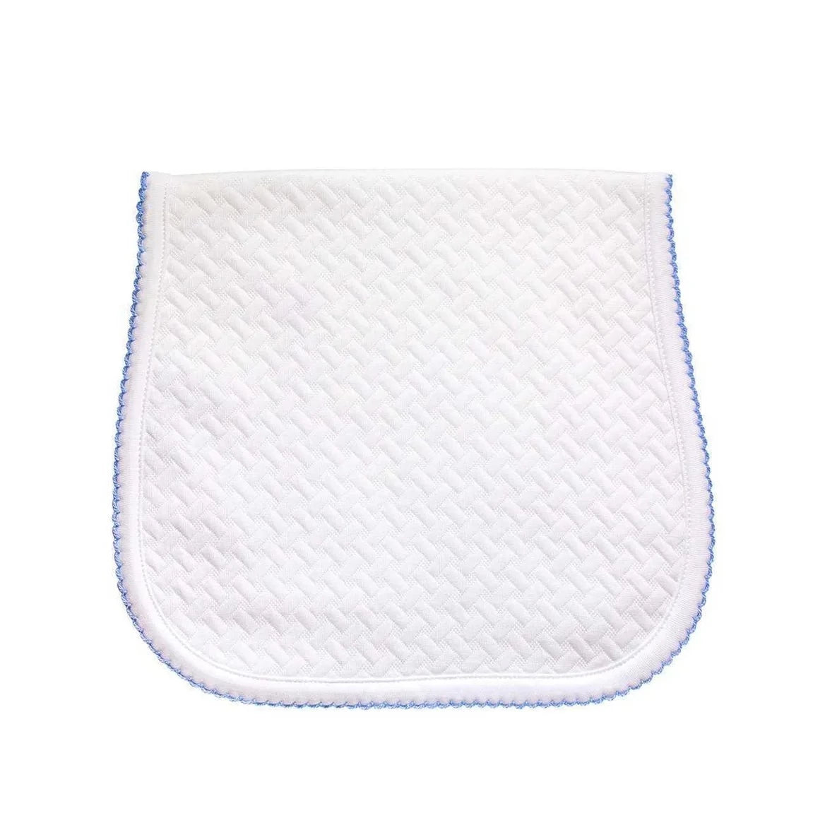 Nellapima Basketweave Burp Cloth - Blue Picot Trim