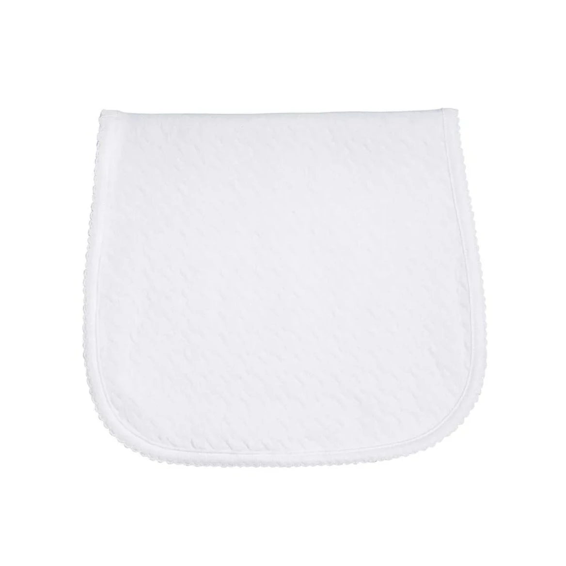 Nellapima Basketweave Burp Cloth - White Picot Trim