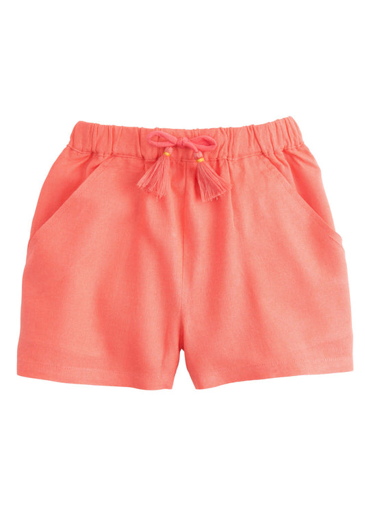 Coral Linen Basic Shorts by Bisby