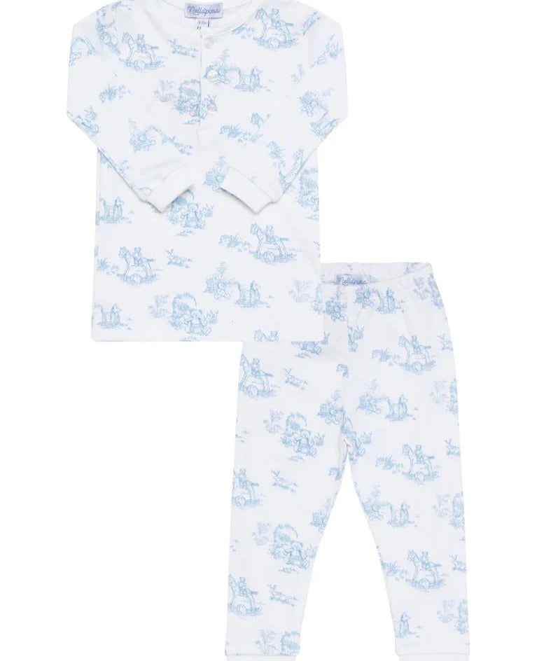 Nellapima Blue Teddy Bear Toile Pajamas