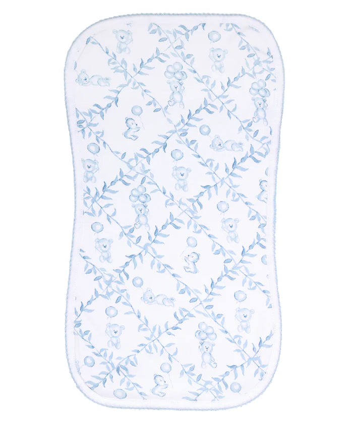 Nellapima Bears Trellace Burp Cloth - Blue