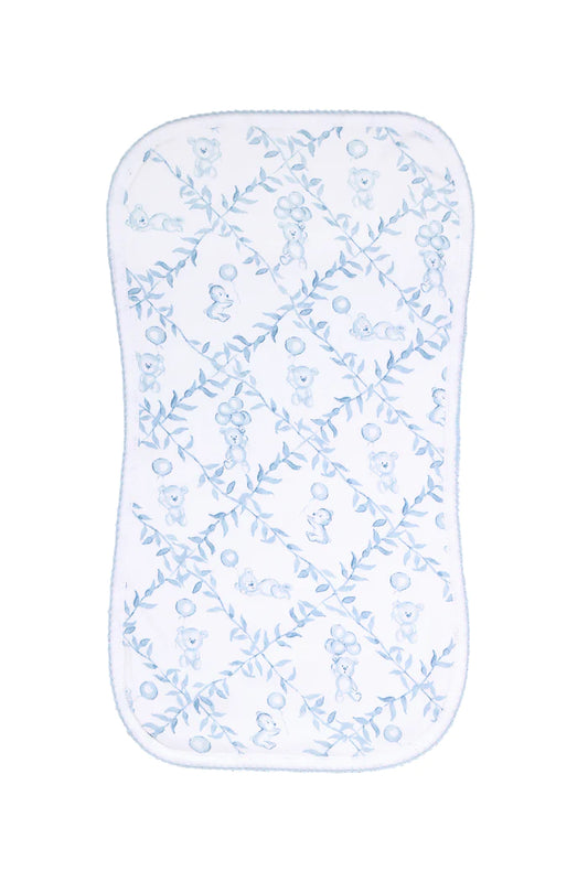 Nellapima Bears Trellace Burp Cloth - Blue