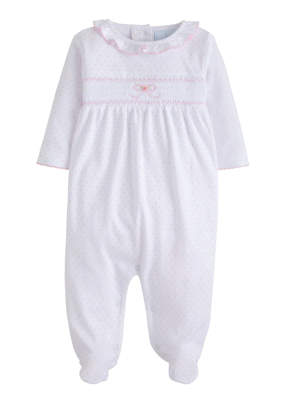 Little English Bow Smocked Footie