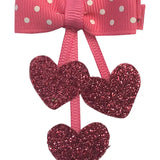 Bows for Belles Dangle Hearts - Hot Pink