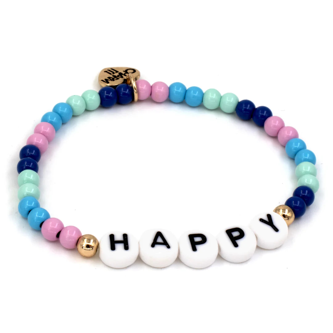 CHARM IT! Gold Happy Stretch Bead Bracelet