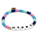 CHARM IT! Gold Happy Stretch Bead Bracelet