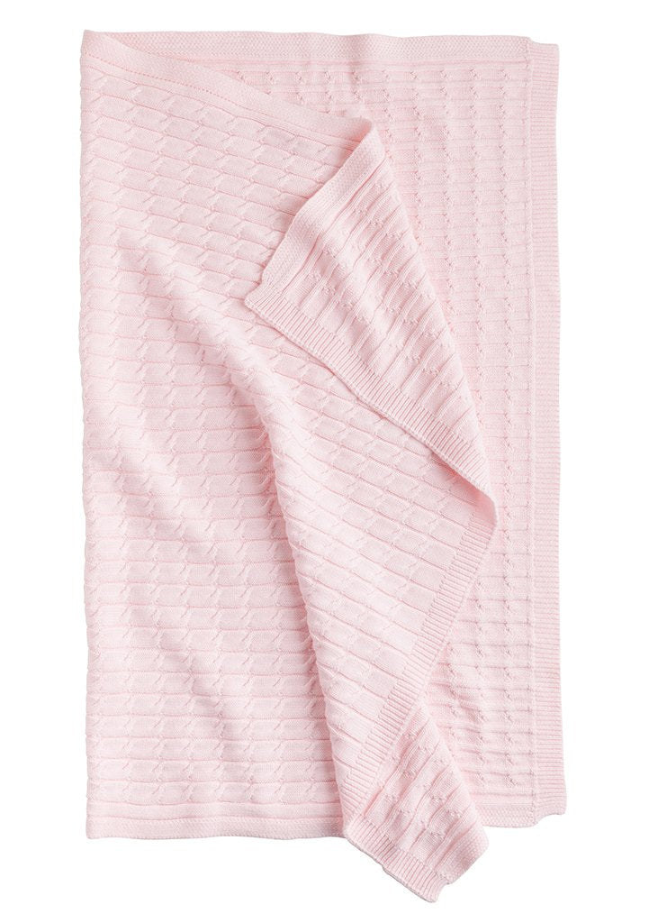 Little English Pink Cableknit Baby Blanket JoJo Mommy Dallas