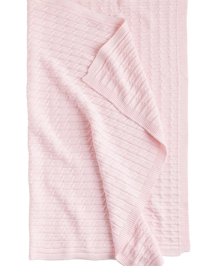 Little English Pink Cableknit Baby Blanket JoJo Mommy Dallas