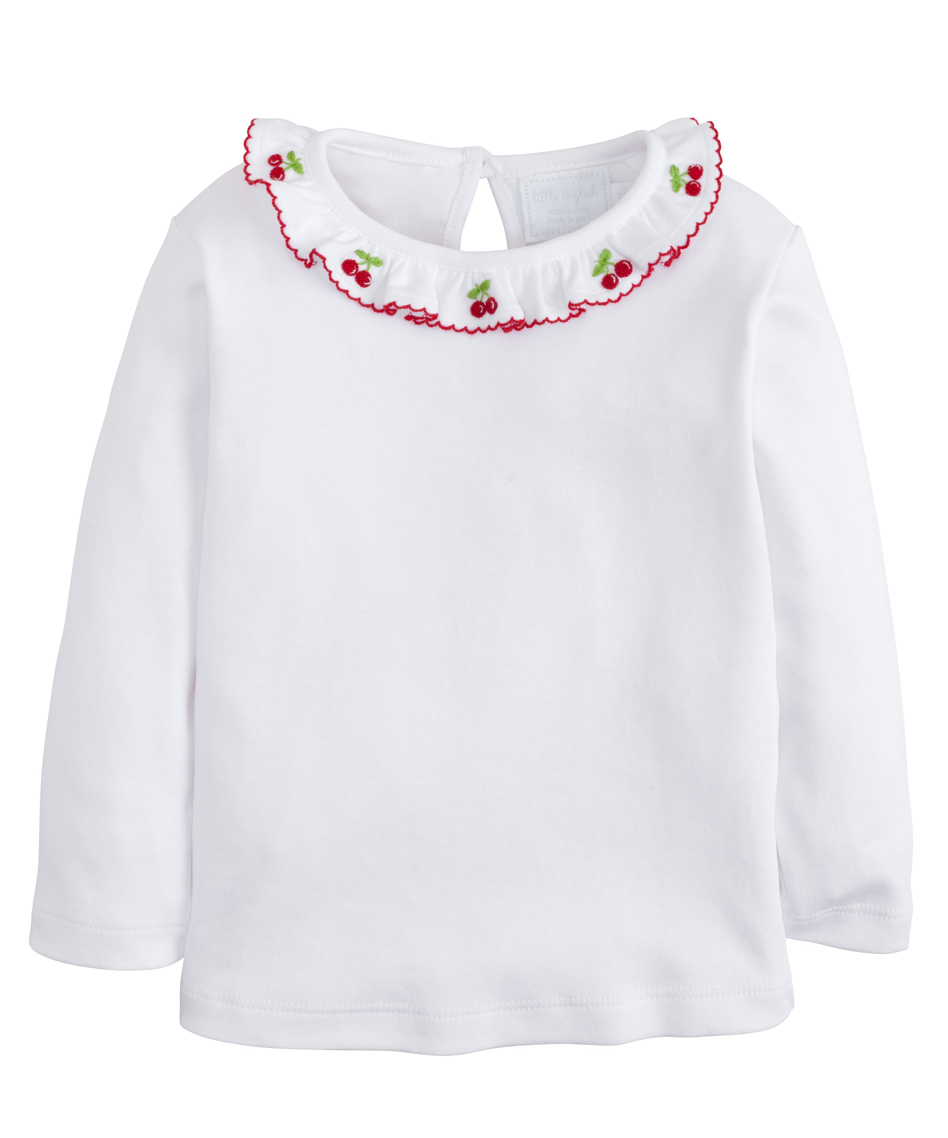 Little English Caroline Pinpoint Blouse - Cherries 