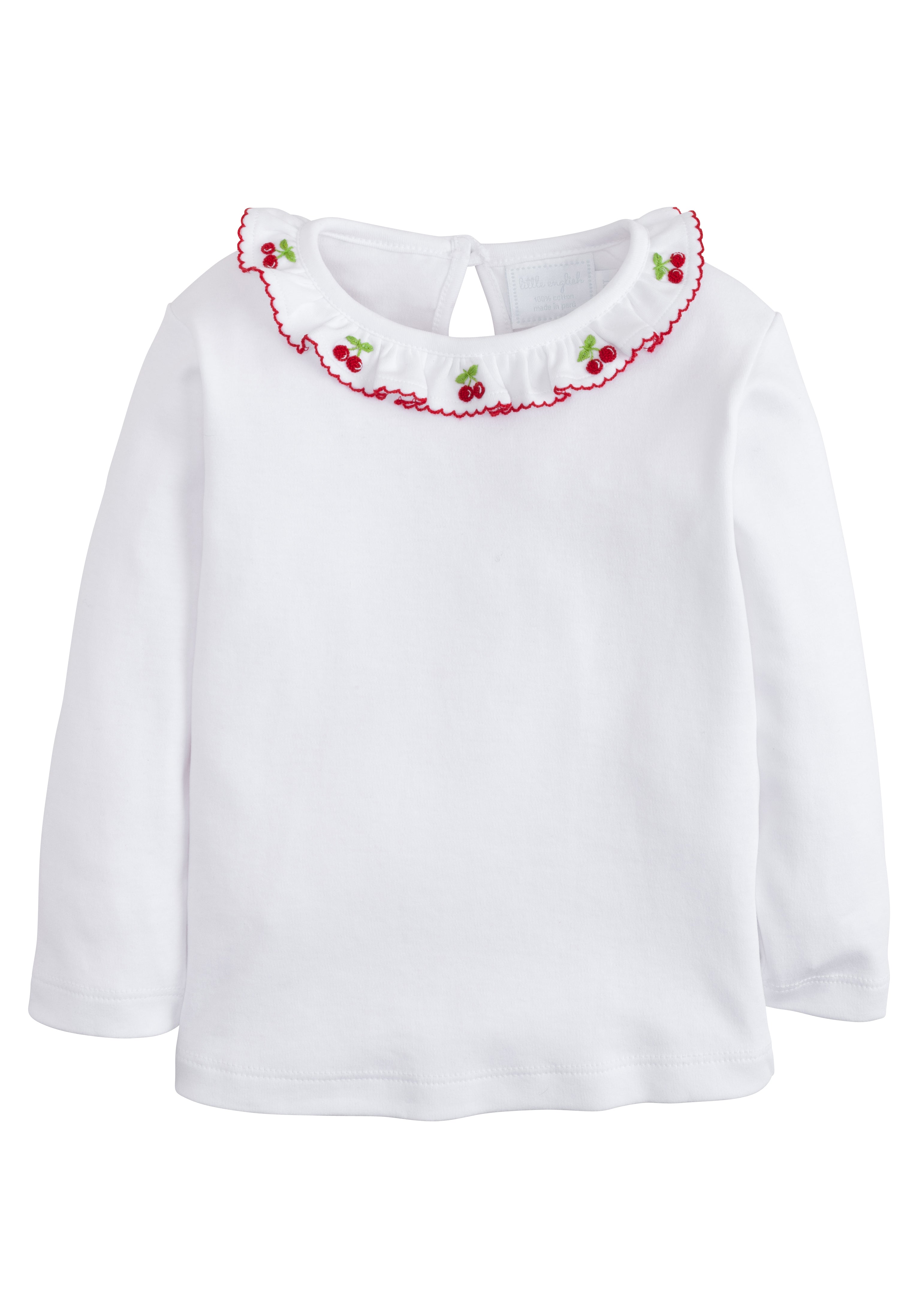 Little English Caroline Pinpoint Blouse - Cherries 