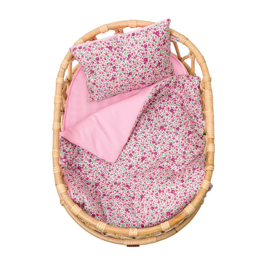 Poppie Crib Pink with Meadow Duvet and Pillow