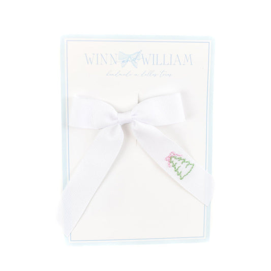 Winn and William Christmas Tree Bow with Pink Bow Topper