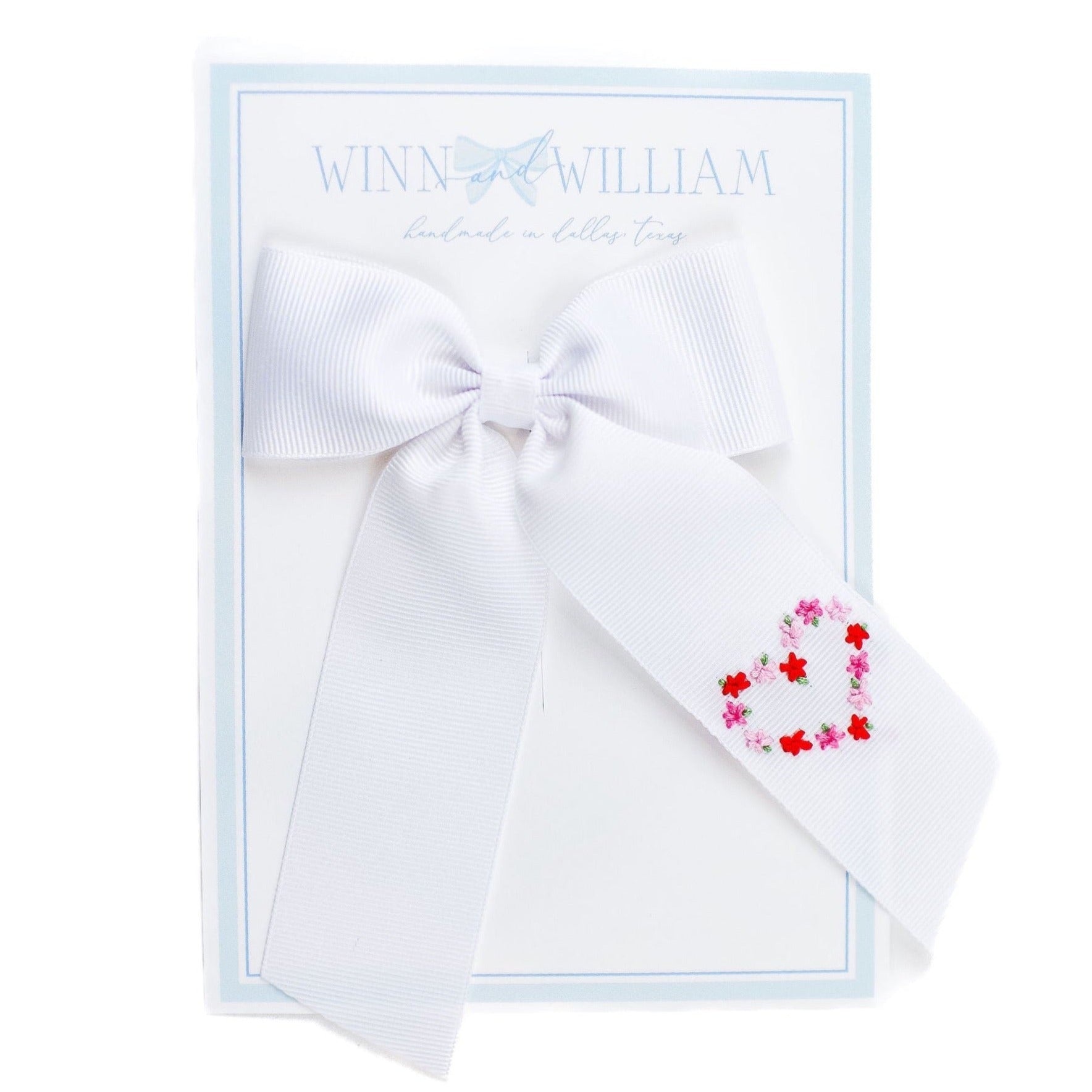Winn and William Floral Heart Bow