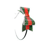 Bari Lynn Red and Green Crystal Bow Headband