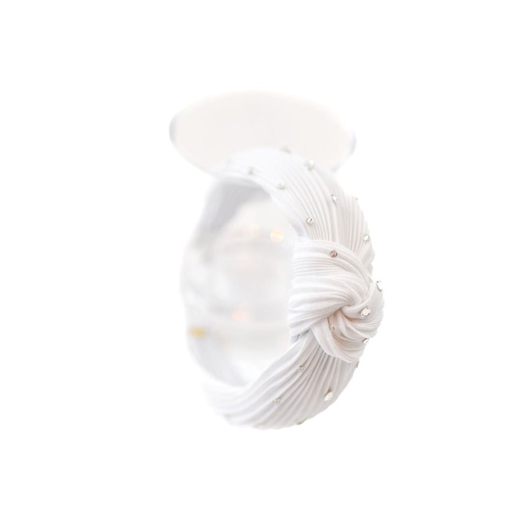 Bari Lynn White Knot Crystal Headband