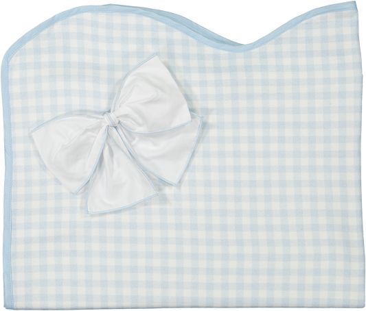 Blue Gingham Towel with Bow