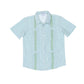 Light Blue Check with Light Green Stitch Guayabera