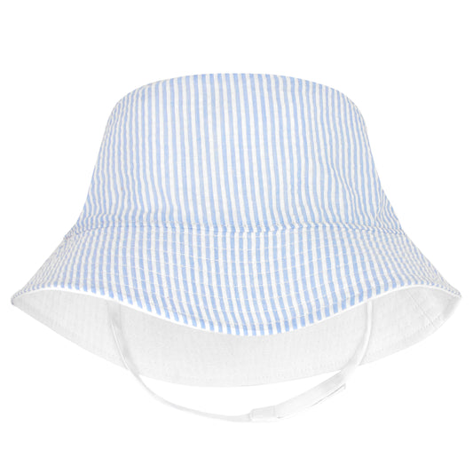 Wee Ones Seersucker Blue Kid Bucket Hat