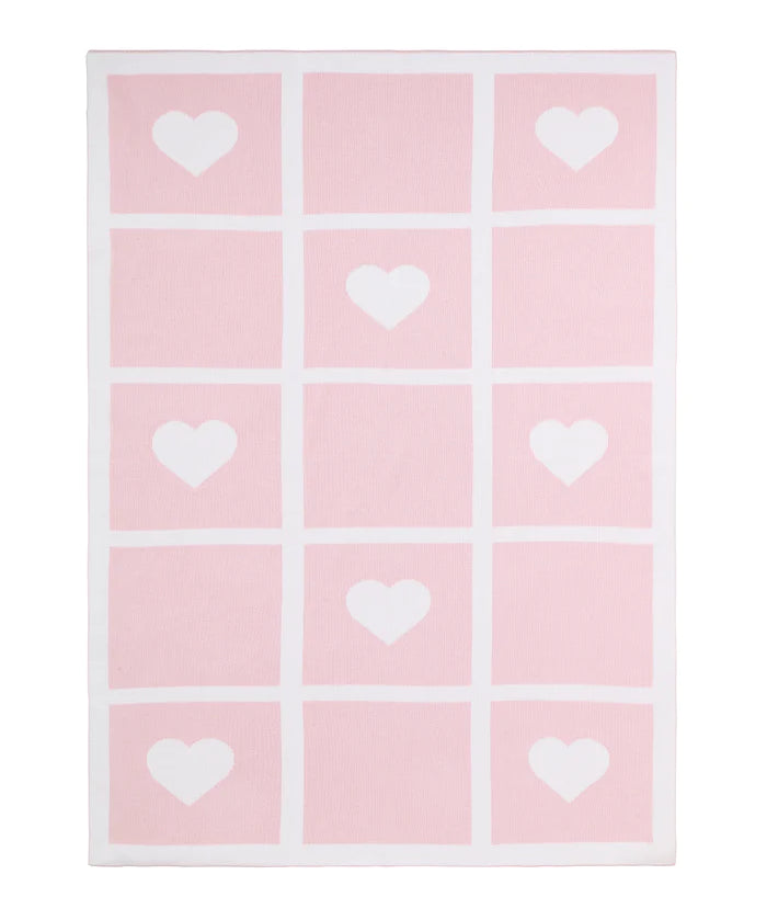 Nellapima Pink Heart Knit Blanket