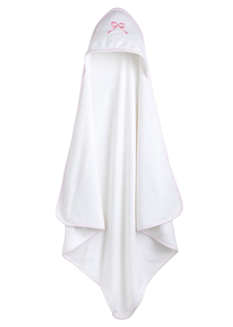 Little English Hooded Towel - Pink Bow