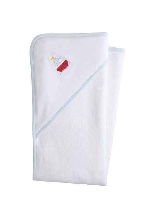 Little English Sailboat Hooded Towel 