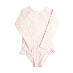 Minnow Girls Antique Floral Rashguard One Piece Swimsuit