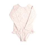Minnow Girls Antique Floral Rashguard One Piece Swimsuit