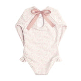 Minnow Girls Antique Floral Rashguard One Piece Swimsuit