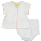 Pixie Lily Jersey Crib Set with Pink Trim