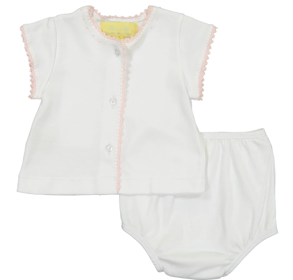 Pixie Lily Jersey Crib Set with Pink Trim