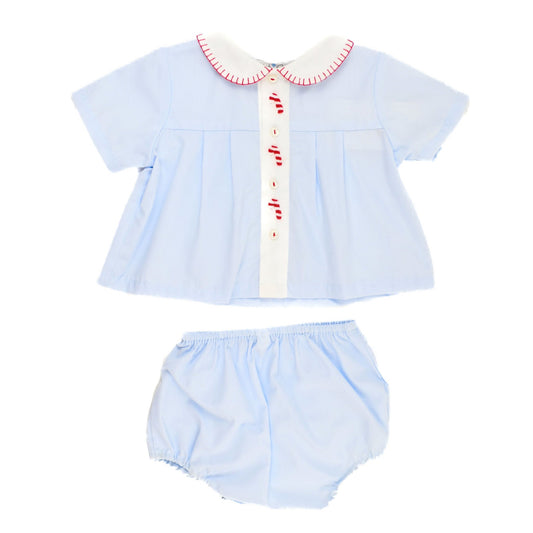 Blue Candy Cane Diaper Set