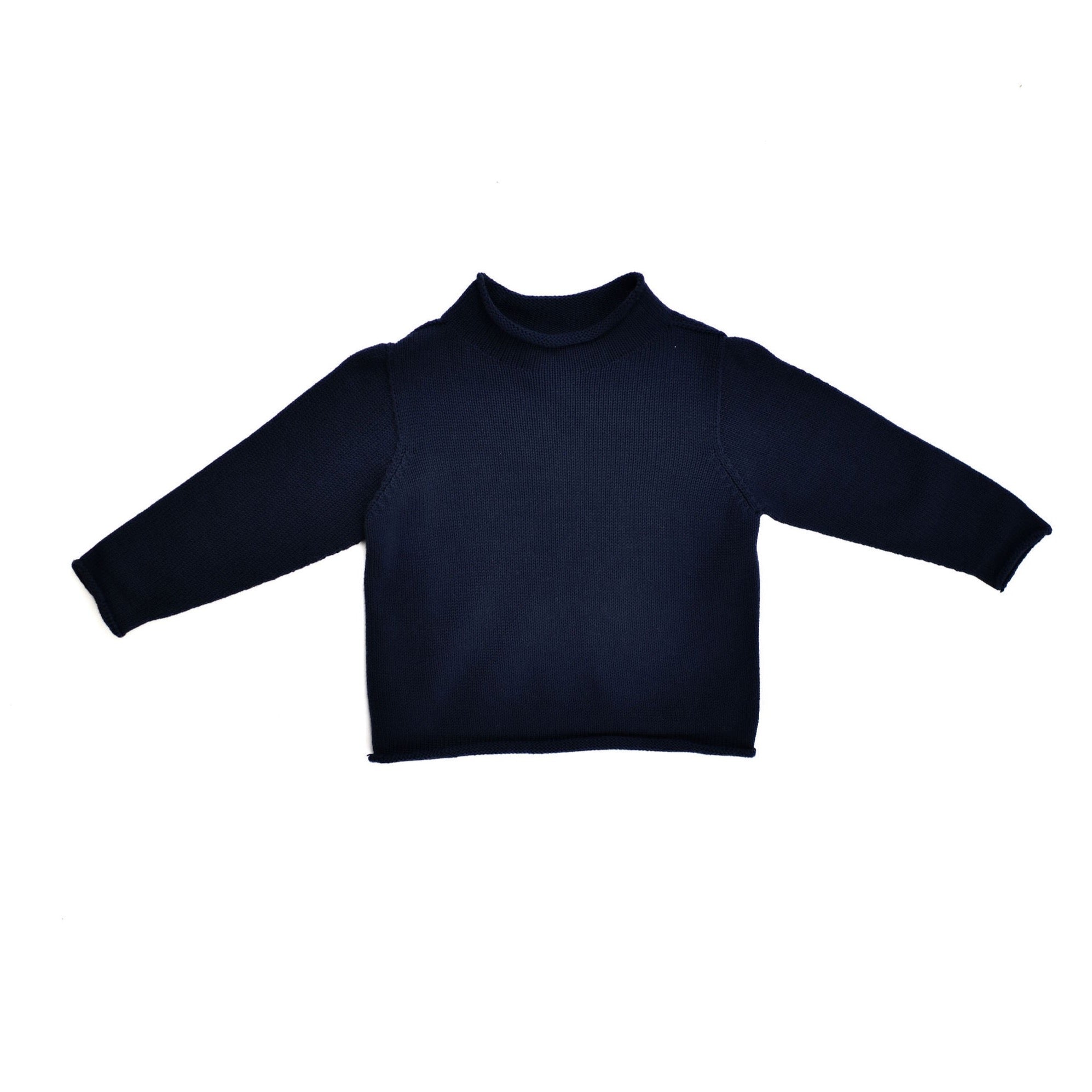 Navy Jersey Rollneck Sweater made by A Soft Idea.