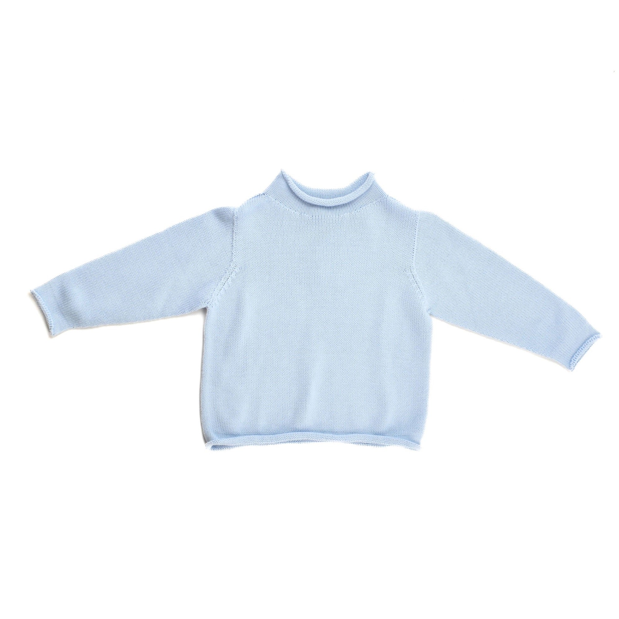 Jersey Rollneck Sweater in blue made by A Soft Idea.